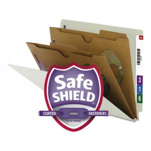 Smead 26710 Pressboard End Tab Classification Folder, Pockets, Letter, Six-Section, 10/Box