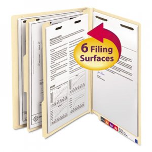 Smead 26835 Manila End Tab Classification Folders, Letter, Six-Section, 10/Box
