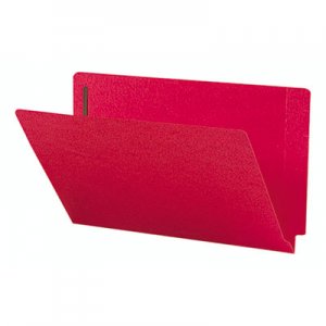 Smead 28740 Two-Inch Capacity Fastener Folders, Straight Tab, Legal, Red, 50/Box