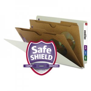 Smead 29710 Pressboard End Tab Classification Folder, Pockets, Legal, Six-Section, 10/Box