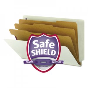 Smead 29820 Pressboard End Tab Classification Folder, Legal, 8-Section, Gray/Green, 10/Box