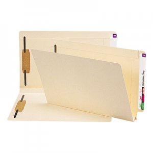 Smead 37276 Heavy W-Fold Expansion Folders, Two Fasteners, End Tab, Legal, Manila, 50/Box
