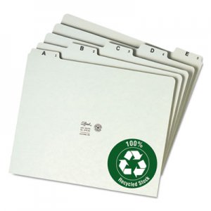 Smead 50376 Recycled Top Tab File Guides, Alpha, 1/5 Tab, Pressboard, Letter, 25/Set