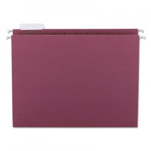 Smead 64073 Hanging File Folders, 1/5 Tab, 11 Point Stock, Letter, Maroon, 25/Box