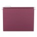 Smead 64073 Hanging File Folders, 1/5 Tab, 11 Point Stock, Letter, Maroon, 25/Box