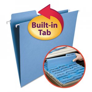 Smead 64099 FasTab Hanging File Folders, Letter, Blue, 20/Box