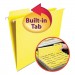 Smead 64097 FasTab Hanging File Folders, Letter, Yellow, 20/Box