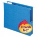 Smead 64250 2" Capacity Closed Side Flexible Hanging File Pockets, Letter, Sky Blue, 25/Box