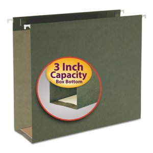 Smead 64279 Three Inch Capacity Box Bottom Hanging File Folders, Letter, Green, 25/Box