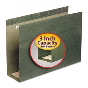 Smead 64379 Three Inch Capacity Box Bottom Hanging File Folders, Legal, Green, 25/Box
