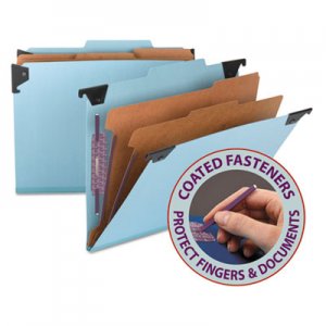 Smead 65115 Six Section Hanging Classification Folder, Pressboard/Kraft, Letter, Blue