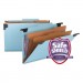 Smead 65165 Six Section Hanging Classification Folder, Pressboard/Kraft, Legal, Blue
