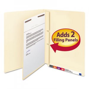 Smead 68027 Manila Self-Adhesive End/Top Tab Folder Dividers, 2-Sections, Letter, 100/Box