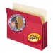 Smead 73231 3 1/2" Exp Colored File Pocket, Straight Tab, Letter, Red