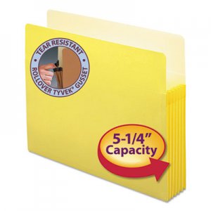 Smead 73243 5 1/4" Exp Colored File Pocket, Straight Tab, Letter, Yellow