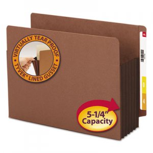 Smead 73691 5 1/4" Exp File Pockets, Straight Tab, Letter, Brown, 10/Box