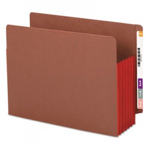 Smead SMD73696 Redrope Drop-Front End Tab File Pockets w/ Fully Lined Colored Gussets, 5.25" Expansion, Letter Size, Redrope