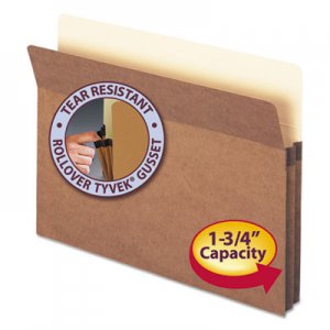 Smead 73800 1 3/4" Exp File Pocket, Straight Tab, Letter, Manila/Redrope, 50/Bx