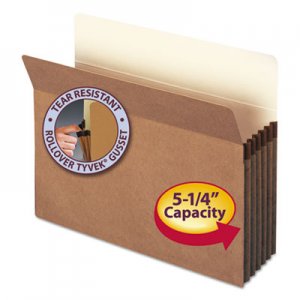 Smead 73810 5 1/4" Exp File Pocket, Straight Tab, Letter, Manila/Redrope, 50/Bx