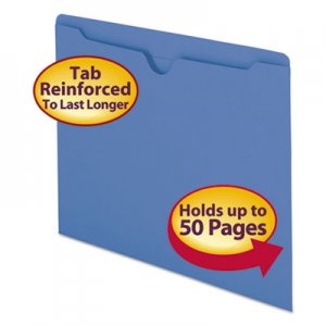 Smead 75502 Colored File Jackets w/Reinforced 2-Ply Tab, Letter, 11pt, Blue, 100/Box