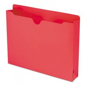 Smead 75569 Colored File Jackets with Reinforced Double-Ply Tab, Letter, Red, 50/Box