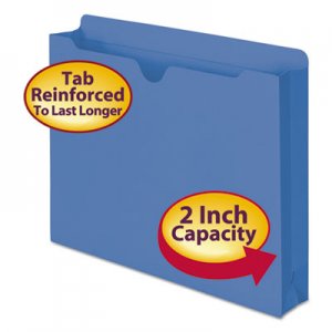 Smead 75562 Colored File Jackets with Reinforced Double-Ply Tab, Letter, 11 Pt, Blue, 50/Box