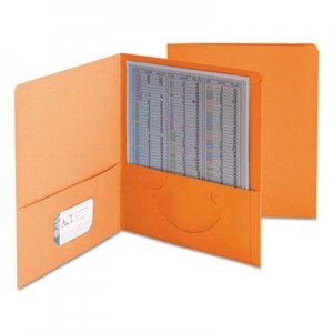 Smead 87858 Two-Pocket Folder, Textured Heavyweight Paper, Orange, 25/Box