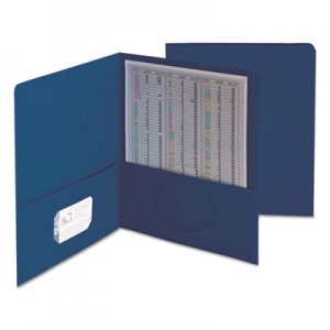 Smead 87854 Two-Pocket Folder, Textured Heavyweight Paper, Dark Blue, 25/Box