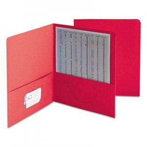 Smead 87859 Two-Pocket Folder, Textured Heavyweight Paper, Red, 25/Box