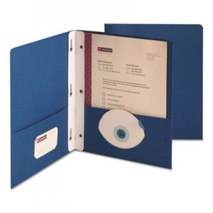 Smead 88054 Heavyweight 2-Pocket Folder w/Tang Fastener, Letter, 1/2" Cap, Dark Blue, 25/Box