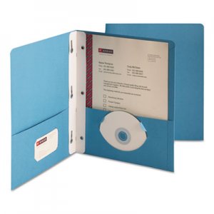 Smead 88052 Heavyweight 2-Pocket Folder w/Tang Fastener, Letter, 1/2" Cap, Blue, 25/Box