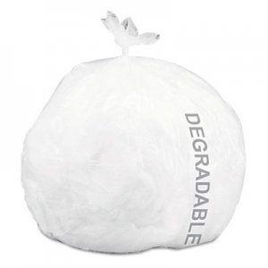 Stout G2430W70 Eco-Degradable Plastic Trash Garbage Bag, 13gal, .70 mil, 24x30, White, 120/Box