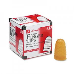 Swingline GBC 54035 Rubber Finger Tips, 11 1/2 (Medium), Amber, Dozen