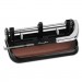 Swingline GBC 74400 40-Sheet Heavy-Duty Lever Action 2-to-7-Hole Punch, 11/32" Hole, Black/Woodgrain