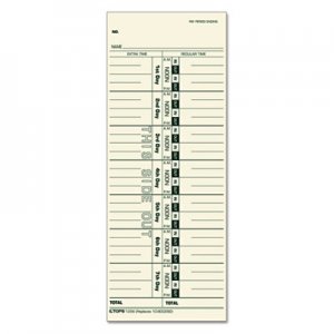 TOPS 1256 Acroprint/Cincinnati/Lathem/Simplex/Stromberg Time Card 3 1/2 x 9, 500/Box