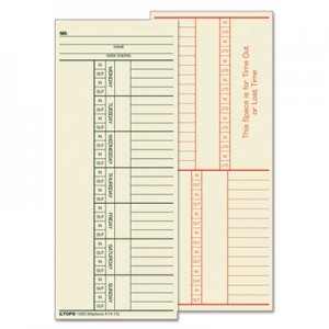 TOPS 1260 Time Card for Cincinnati, Named Days, Two-Sided, 3 3/8 x 8 1/4, 500/Box