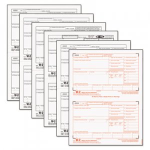 TOPS 22991 W-2 Tax Forms, 6-Part, 8 1/2 x 5 1/2, Inkjet/Laser, 50 W-2s