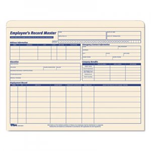 TOPS 3280 Employee Record Master File Jacket, 9 1/2 x 11 3/4, 10 Point Manila, 20/Pack