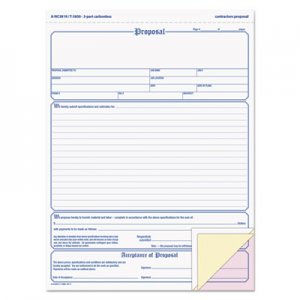 TOPS 3850 Proposal Form, 8-1/2 x 11, Three-Part Carbonless, 50 Forms