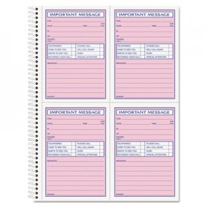 TOPS 4005 Telephone Message Book, Fax/Mobile Section, 5 1/2 x 3 3/16, Two-Part, 200/Book