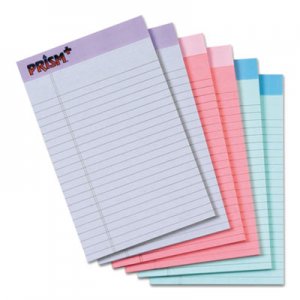 TOPS 63016 Prism Plus Colored Legal Pads, 5 x 8, Pastels, 50 Sheets, 6 Pads/Pack