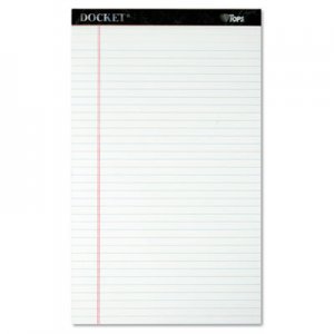 TOPS 63590 Docket Ruled Perforated Pads, 8 1/2 x 14, White, 50 Sheets, Dozen
