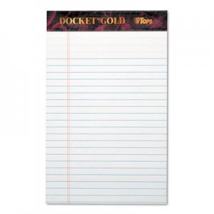 TOPS 63910 Docket Ruled Perforated Pads, Legal/Wide, 5 x 8, White, 50 Sheets, Dozen
