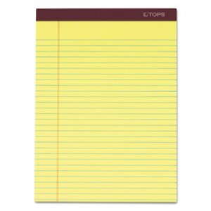 TOPS 63950 Docket Ruled Perforated Pads, 8 1/2 x 11 3/4, Canary, 50 Sheets, Dozen