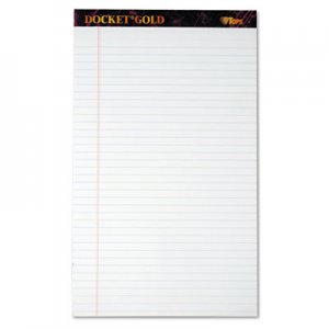 TOPS 63990 Docket Ruled Perforated Pads, 8 1/2 x 14, White, 50 Sheets, Dozen