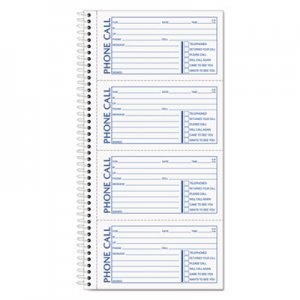 TOPS 74620 Second Nature Phone Call Book, 2 3/4 x 5, Two-Part Carbonless, 400 Forms