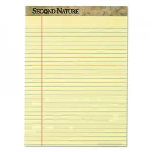 TOPS 74890 Second Nature Recycled Pads, 8 1/2 x 11 3/4, Canary, 50 Sheets, Dozen