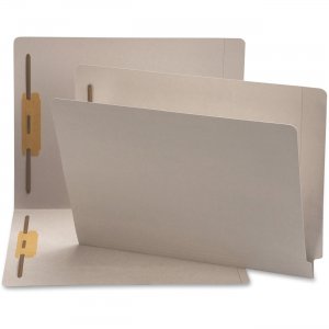 Smead 25849 Gray End Tab Colored Fastener File Folders with Reinforced Tab