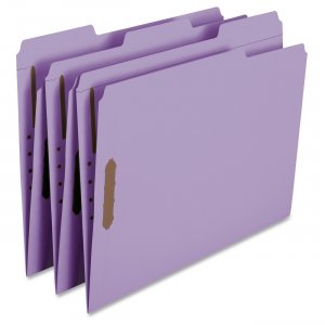 Smead 12440 Lavender Colored Fastener File Folders with Reinforced Tabs