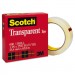 Scotch 60012592 Transparent Tape, 1" x 2592", 3" Core, Clear